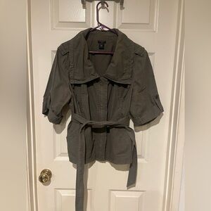 Women's Olive Green Belted Jacket